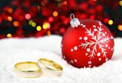 Christmas decoration and two wedding rings